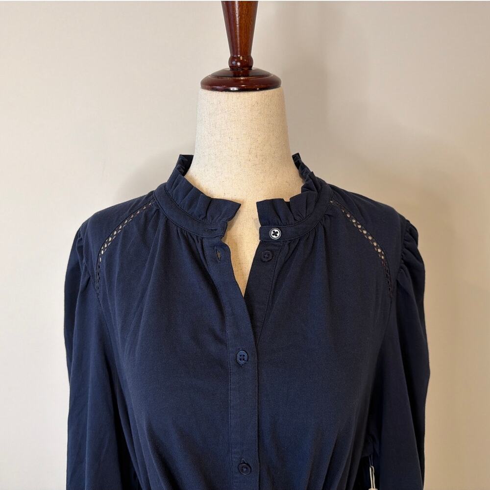 NWT Caslon Organic Cotton Tiered Knee-Length Shirt Dress, Large, Women's Large - Picture 3 of 7